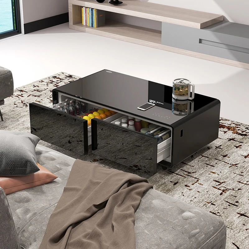 Home Smart Furniture Center Desk Smart Coffee Table With Fridge Drawers Cooling Music Speakers New Popular Coffee Tables