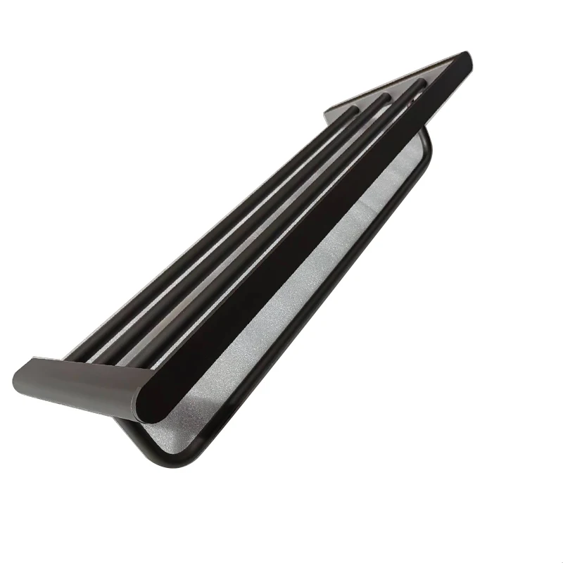 Black Bathroom Hanger 7-Piece Set Towel Shelf Wall-Mounted Bathroom Accessories Sets For Hotel