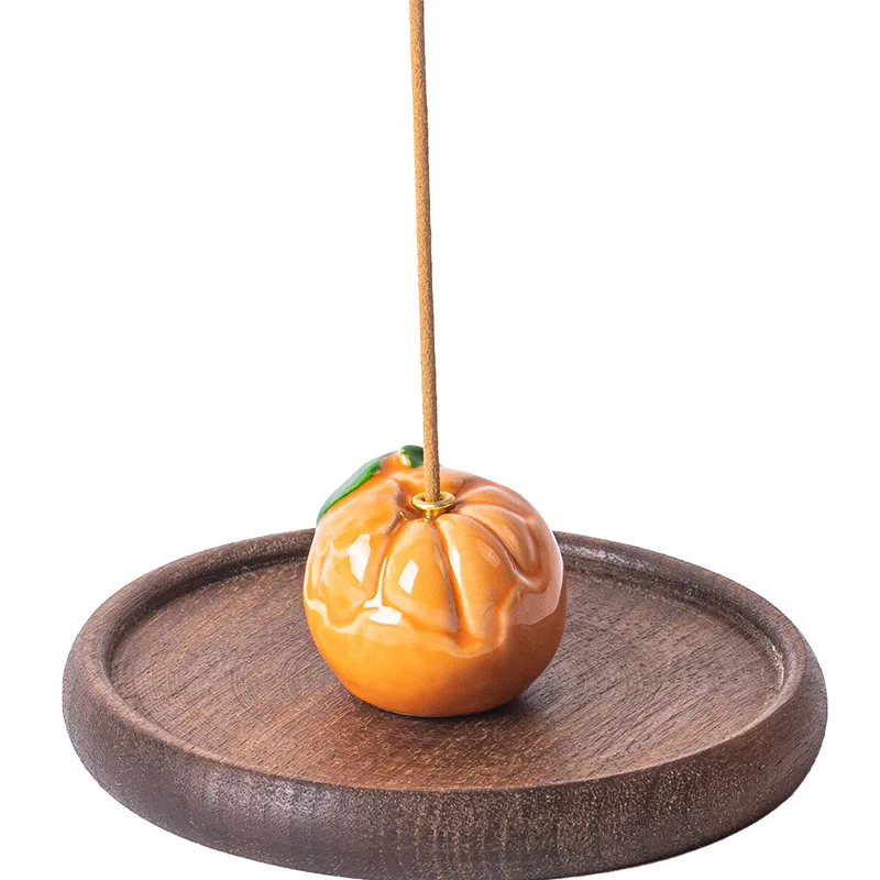 Creative Ceramic Line Incense Burner Home Fruit Persimmon Incenses Rest Indoor Tea Room Cartoon Incense Holder