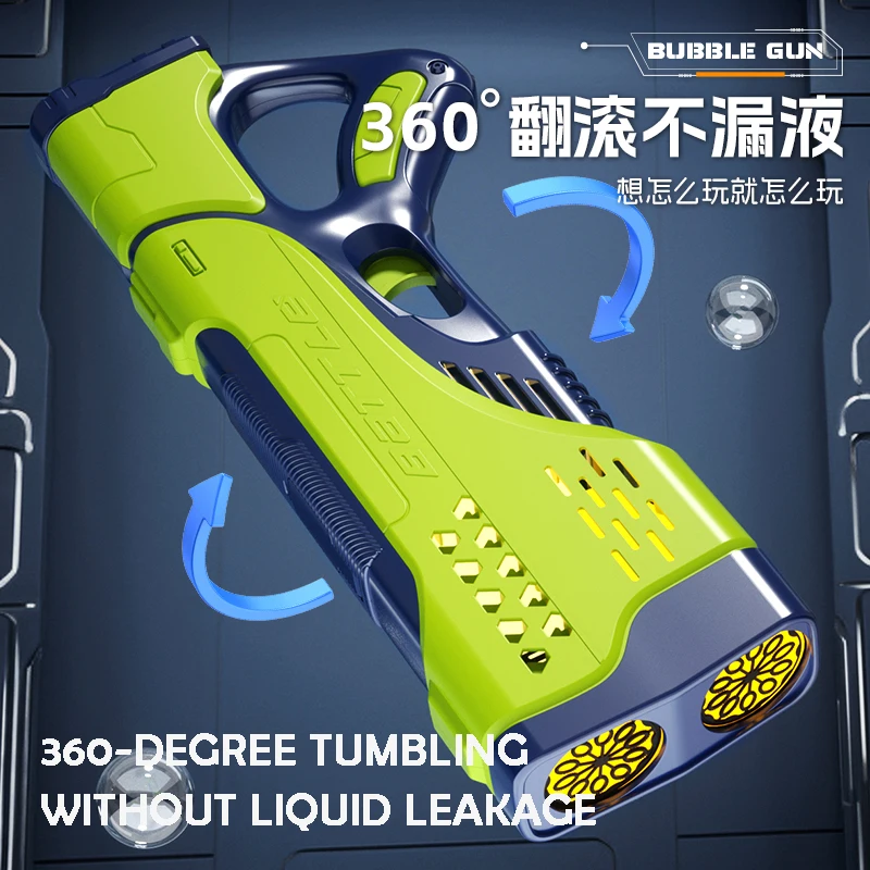 20 Holes Fully Automatic Amazing Bubble Gun Machine Flashing Bubble Blaster Gun for Kids Outdoor Summer Toy