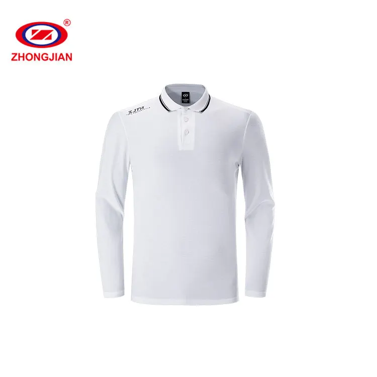 Factory Wholesale Price Cotton Solid Color Tshirt Polo  Custom Unisex Long Sleeve Polo Shirt