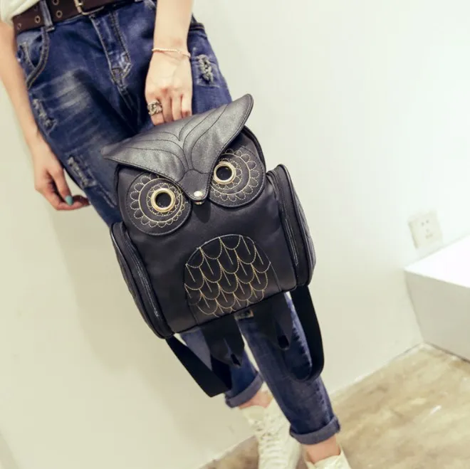 Stock Korean Style Owl Backpack Bag Cute Animal Travel Fashion Backpack