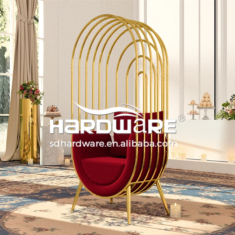 Stainless Steel Metal Furniture Modern Banquet Gold Elegant Wedding Chair