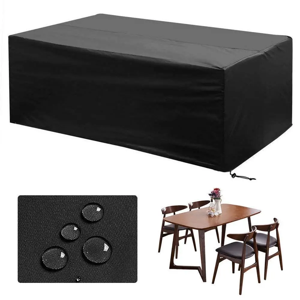 Customized High Quality Oxford Table And Chair Set Protective Covers ,Black Cushion Cover For Outdoor Furniture