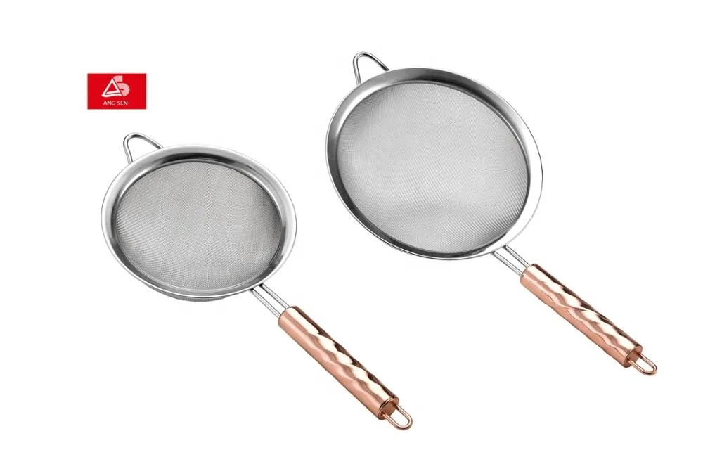 
Double mesh strainer with paintiong handle 