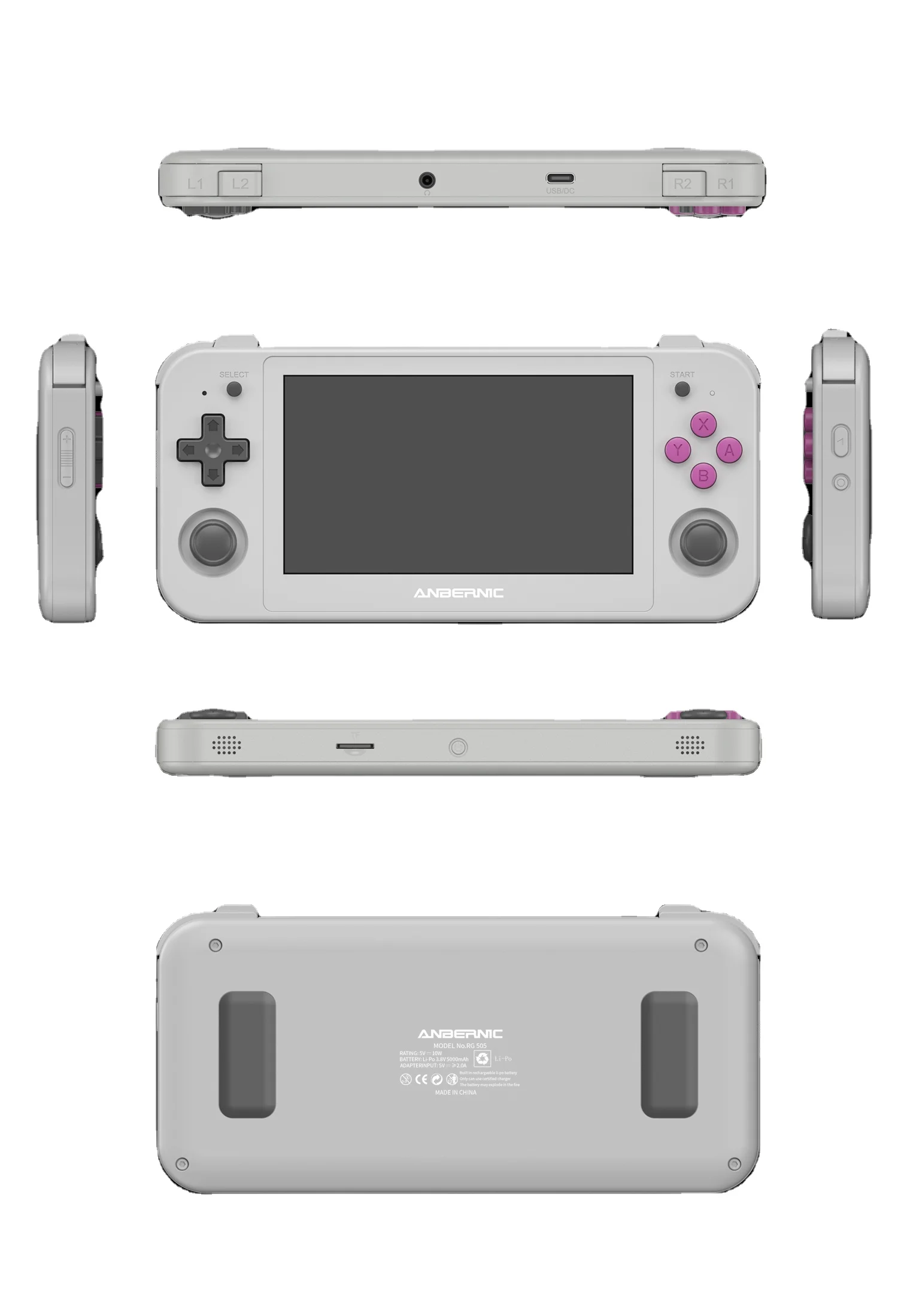 Anbernic RG505 Android 12 Gaming Player 4.95 Inch Unisoc Tiger T618 Handheld PS2 Emulator Game Console 5G Wifi