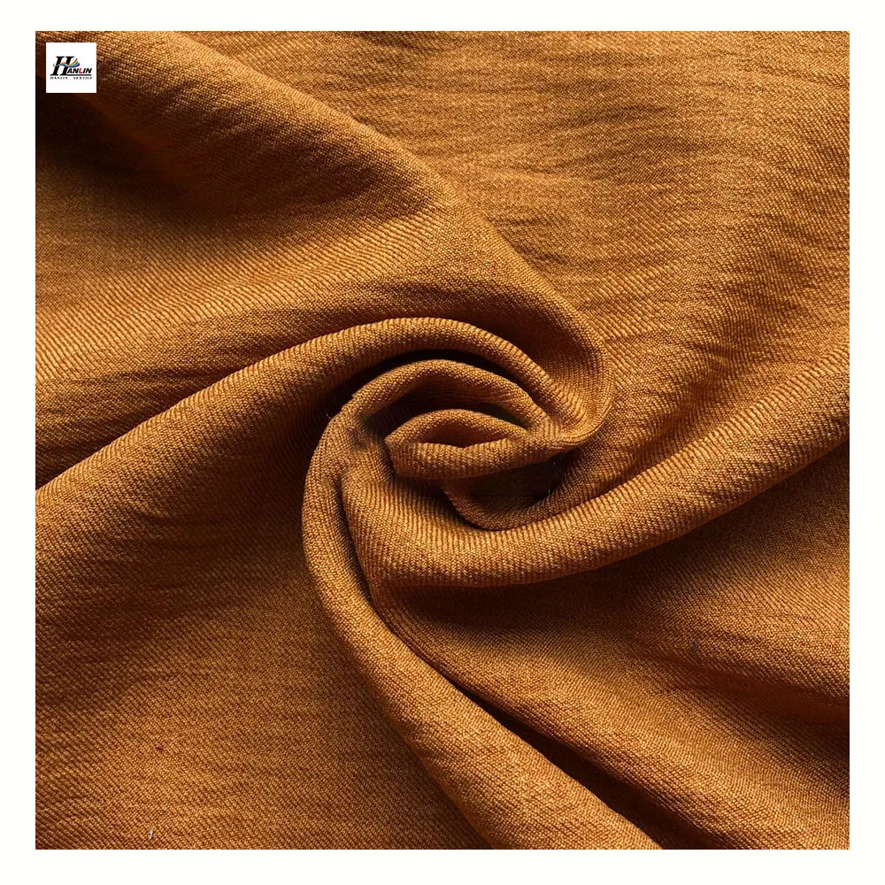 2023 New Design Linen Fabric 100% Polyester Linen Crepe Fabric For Clothing