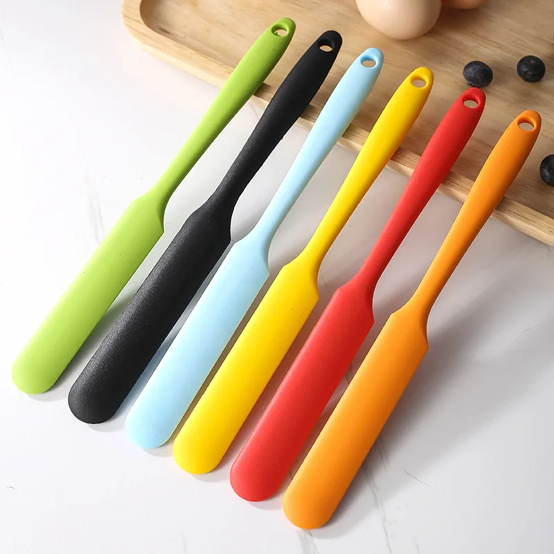 Non-stick Long Ice Scraper Silicone Scraper Butter Cream Stirring Knife Cake Scraping Spatula