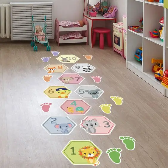 Custom Floor Puzzles for Kids Hopscotch Game Stickers for Classroom and  Home