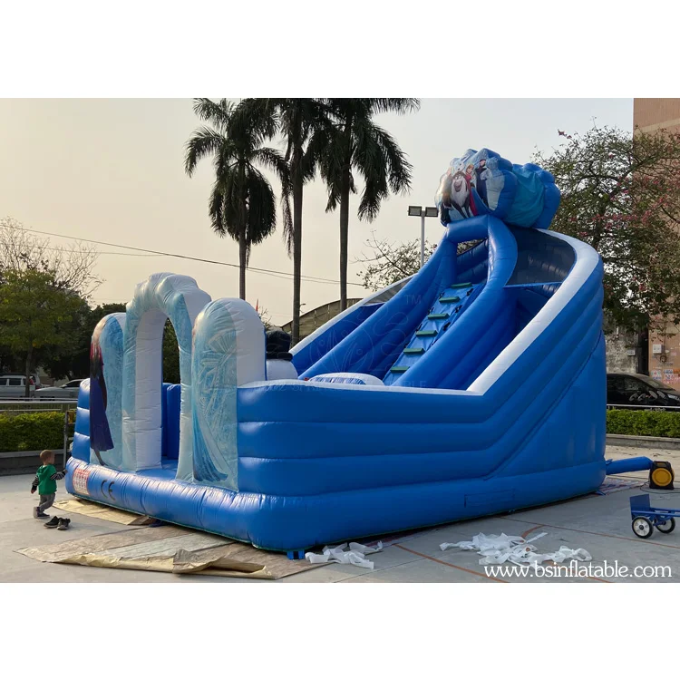 Plastic Inflatable Snowman Slide, Frozen Inflatable N Slip Slide for Children