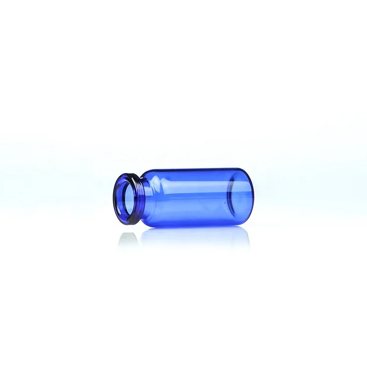 Custom sample size blue medical glass reagent bottle for liquid