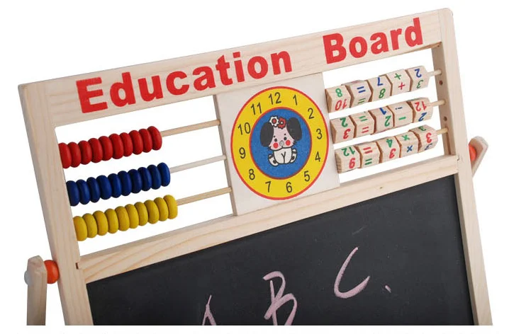 Детская развивающая деревянная многофункциональная доска для письма, магнитная доска, Детская Двусторонняя доска для рисования