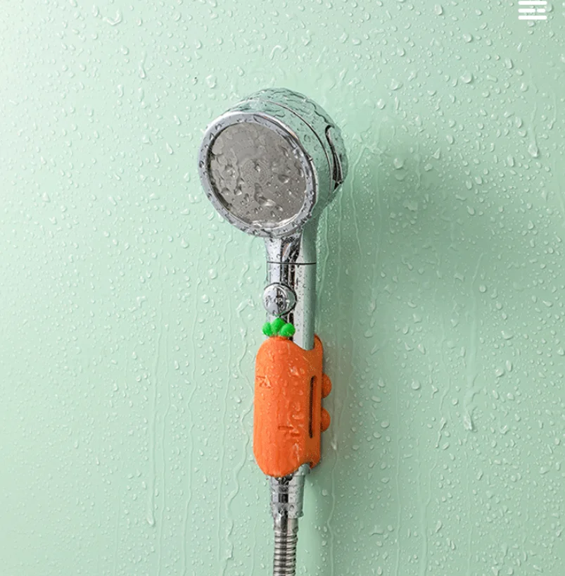 YDS Custom Bathroom Accessories Carrot Silicone Shower Holder Suction Shower Silicone Bracket