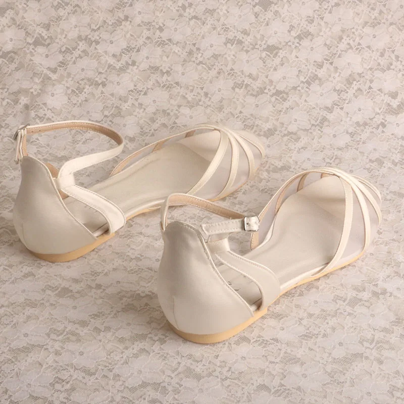 (23 Colors) Ivory White Flats for Women Wedding