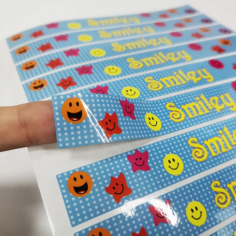 Colorful designed Paper PVC PE BOPP PP PU brand label cartoon sticker