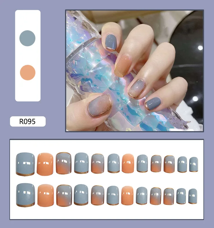 Fingernails Art False Nail Manufacturers Girls Clear Butterfly False Gel Tips Kit Nails Press on
