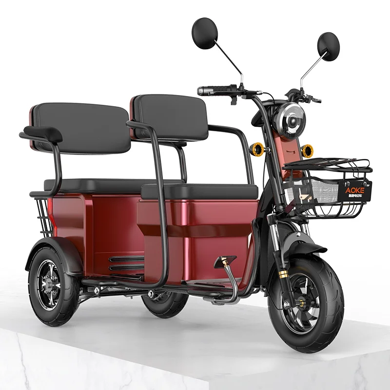 Wholesale high quality cheap price 48V 60V 250W-800W electric   tricycle 4 seats passenger and cargo dual-use electric tricycle