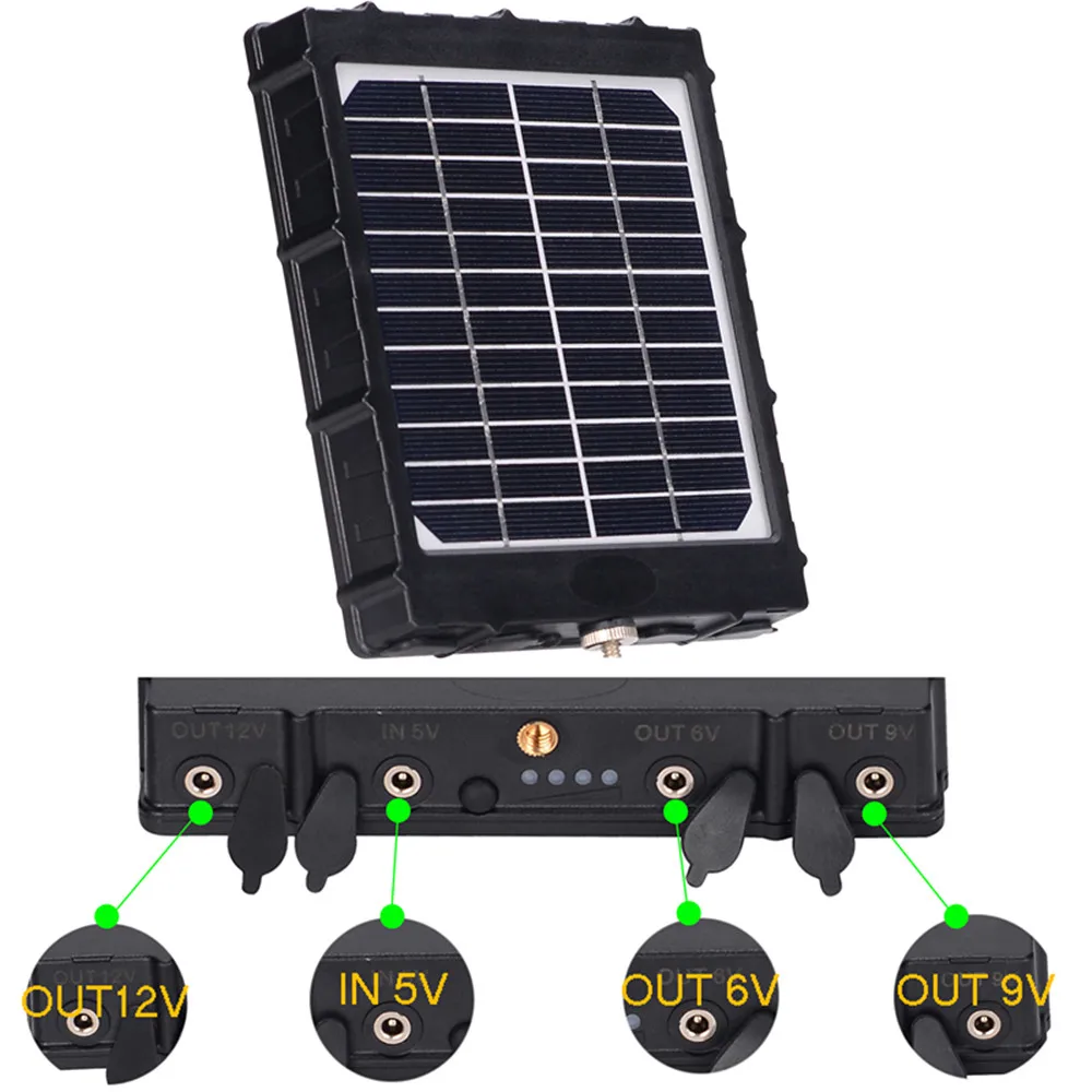 Balever manufacturer supplier solar panel kits for Hunting Cameras 12V with 8000mAH Solar panel High quality Black Color