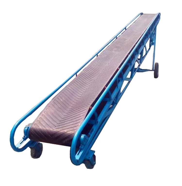 Truck Loading Material Handling Adjustable Height Movable Construction Use Belt Conveyor