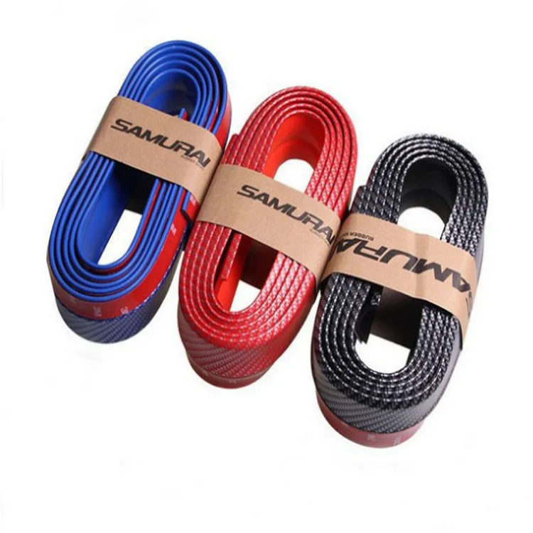 2.5m Red Black Samurai Bumper Lip Universal Rubber Skirt Front Bumper car bumper strip
