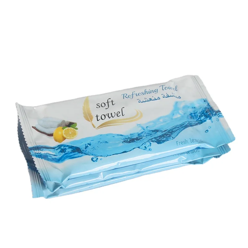 Microfiber wet towels Lemon  wet facial hand restaurant shop hotel refreshing tissue