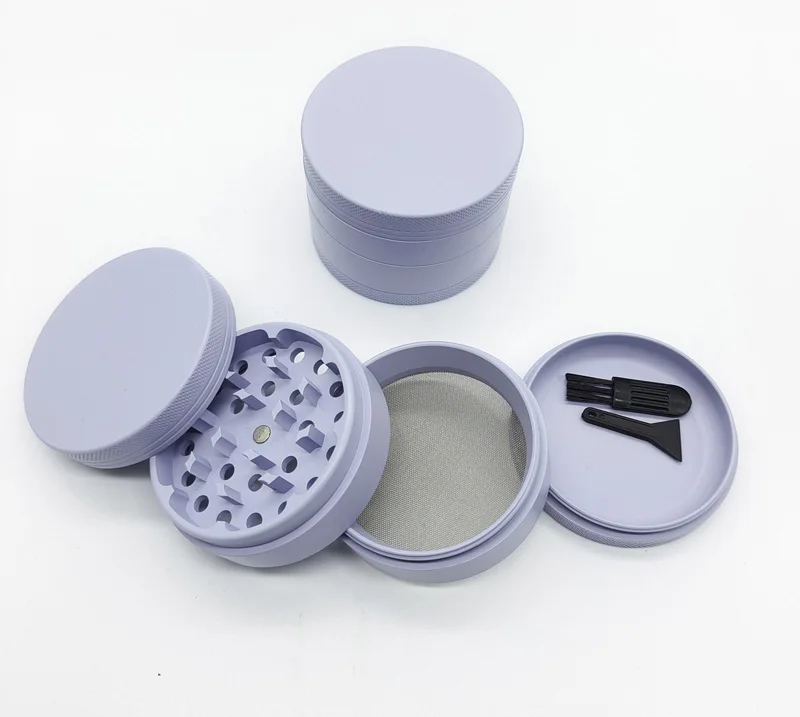 Customized herb grinder ceramic 4 layer ceramic paint and rubber paint metal ceramic herb grinder