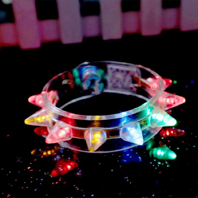 Goodie Bag Fillers Light Up Spiky LED Bracelets Flashing Party Favors LED Wristbands for Kids Girls Boys Adults Gifts