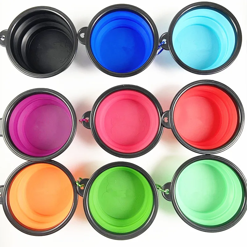 Silicone Covered Pet Food Bowl Travel Collapsible Portable Water Bowls Eco Friendly Cheap Super Feeder Dogs And Cats Bowl