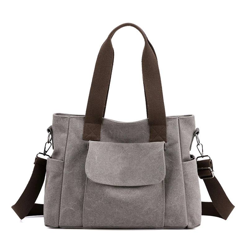 Fashion Custom logo Europe Ladies Canvas Handbags Women Shoulder Bag Hand Tote Bags