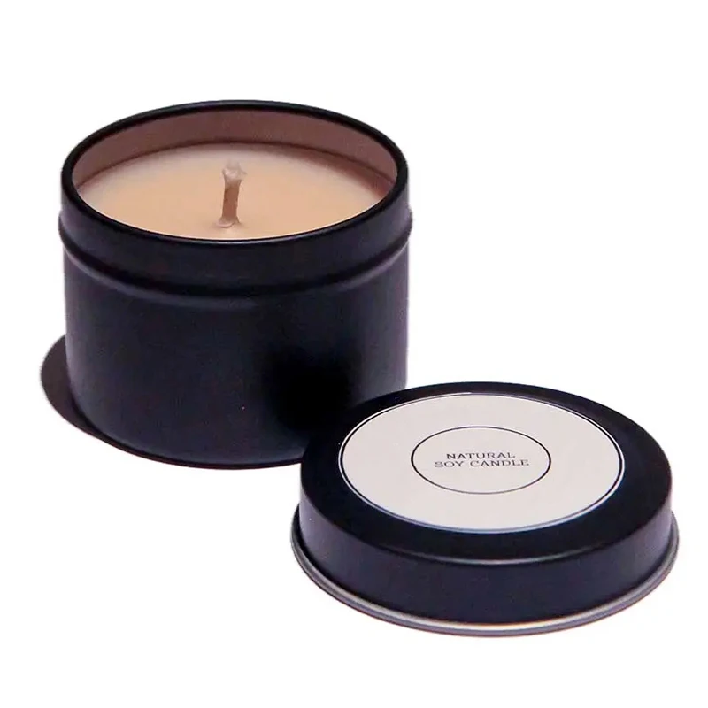 2023 New Trends In Europe And America soy wax travel gold/silver/black tin candle for home decor