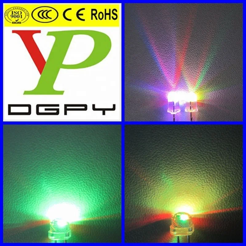 3.0-3.5V 4.8mm Straw Hat 5mm Round Shape RGB 7-Color Flashing Blinking LED Diodes ( CE & RoHS Compliant )