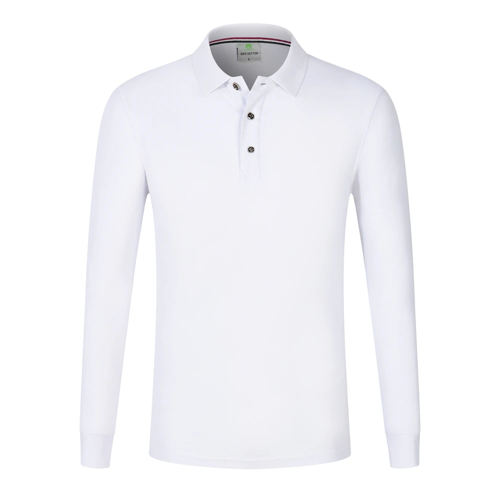 Factory hot selling  pure cotton golf long sleeve thick shirt polo shirts custom logo
