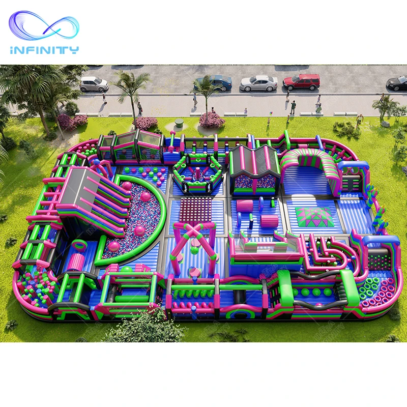 Large Bounce Park Inflatable Amusement Sport Games Obstacle Course Jumping House Inflatable Playground Outdoor for adults kids