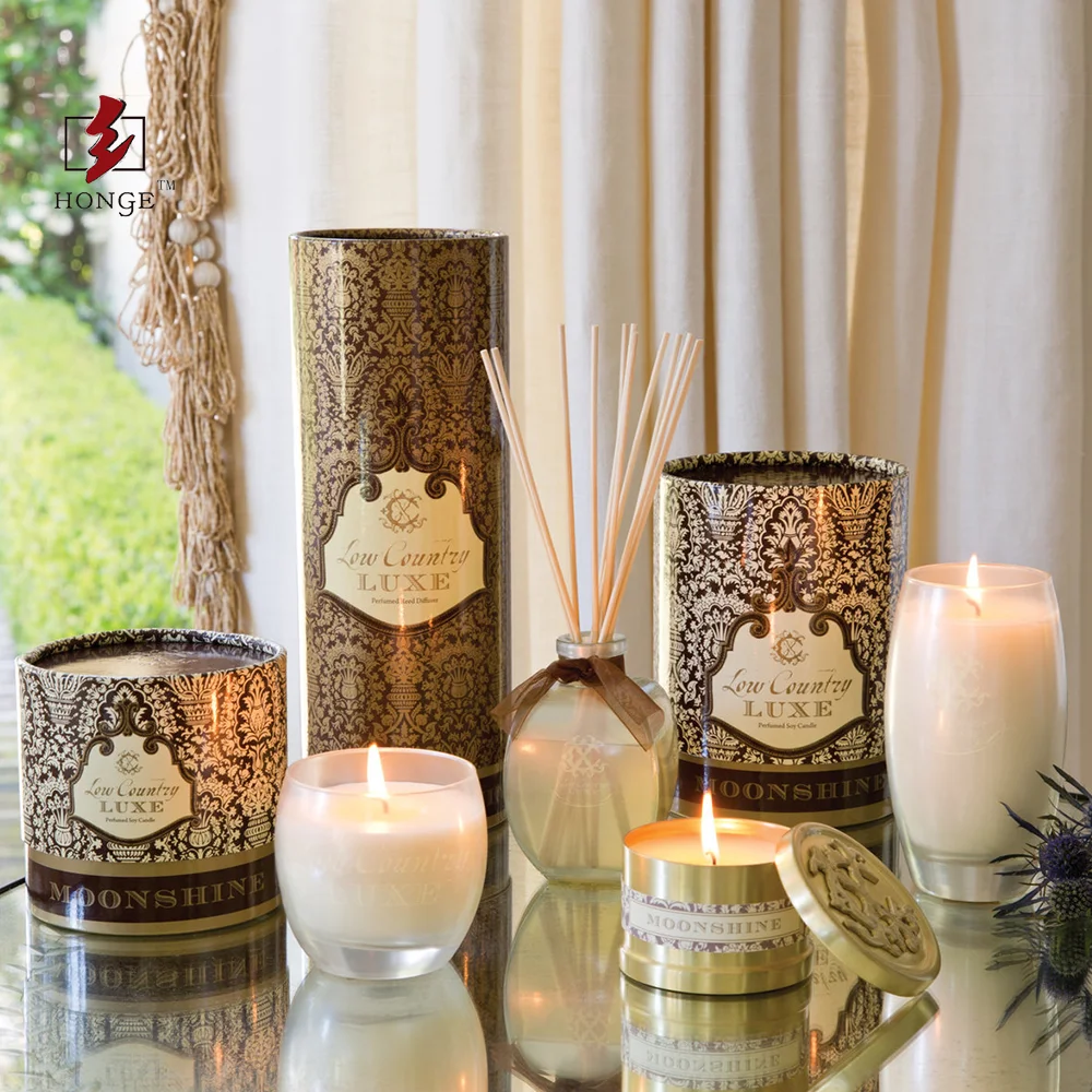HONGE роскошное украшение для дома ароматный тростник диффузор для бутылки упаковочная коробка бумажная банка Круглая Бумажная Трубка упаковка для свечей