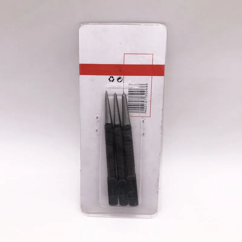 3-Piece Different Point Diameter Sized Chrome Vanadium Center Punch Set With Blister Card Package