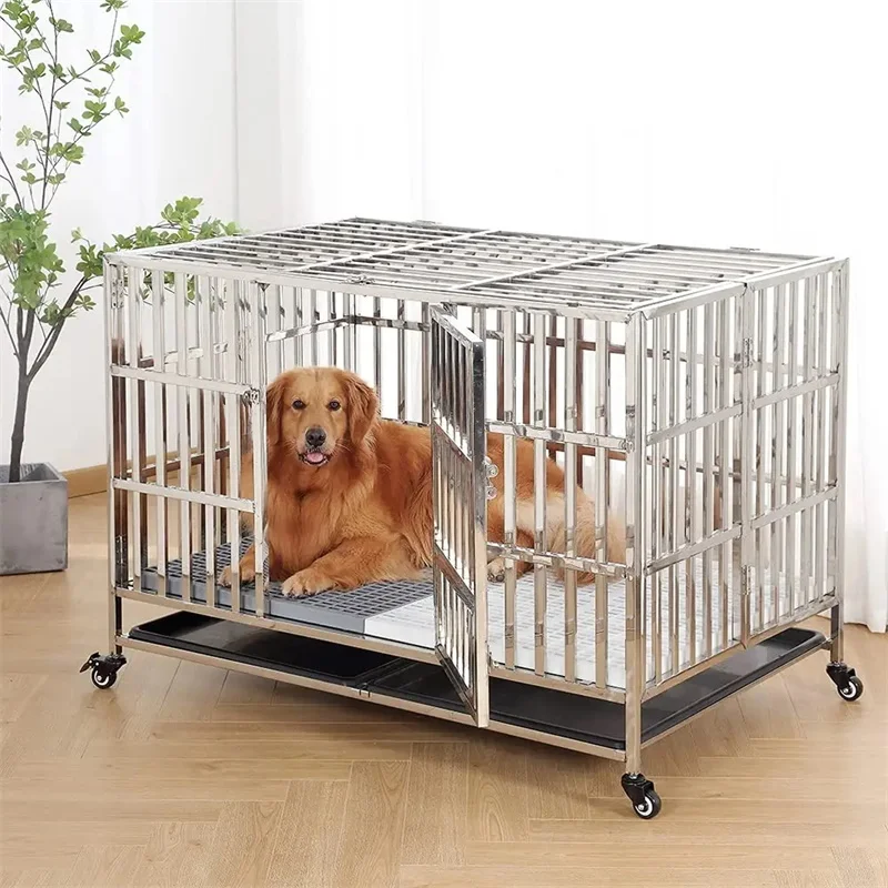 2022 China factory portable metal outdoor luxury collapsible pet dog cat cages