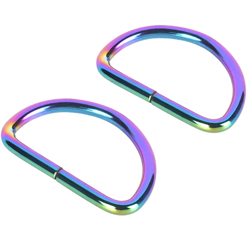 Радужное D-образное кольцо с пряжкой, кольцо для собаки, ошейника, сумки, кошелька, аксессуаров, D-кольцо