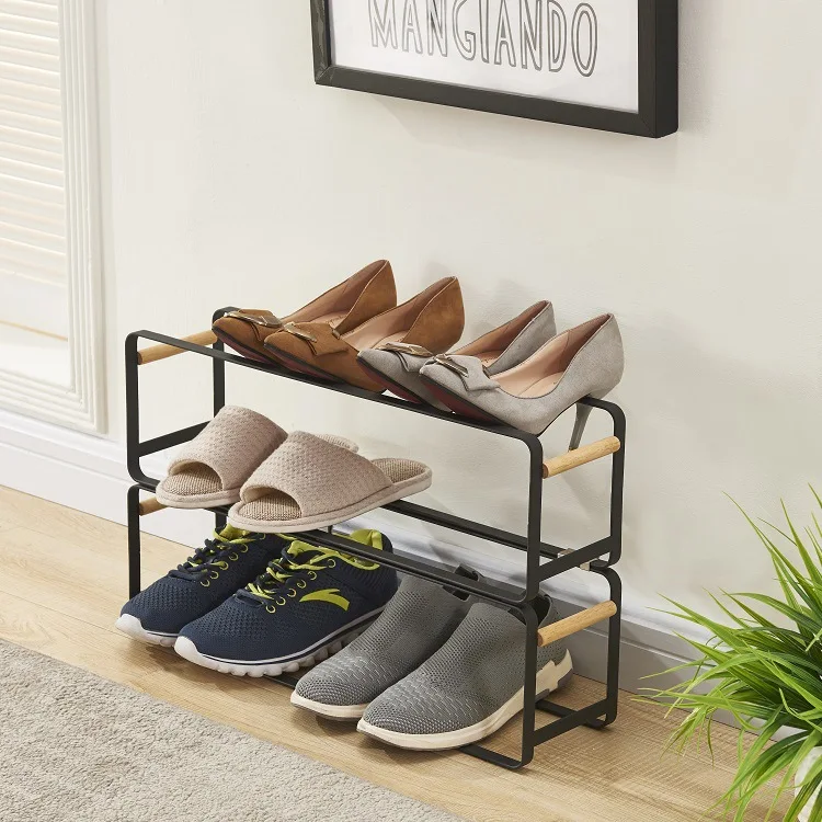 Household Shoe Organizer No Assembly Iron Rack Simple Design Storage Holders & Racks Living