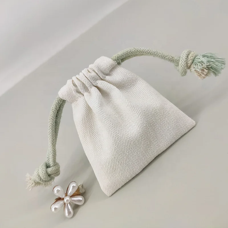 Gift Packaging Cotton Cloth Drawstring Bag High Quality Good Fabrics Customized Printed Logo Gift Packaging for Small Things