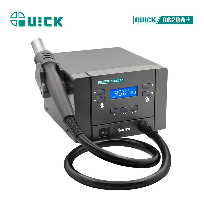 1000W hot air blower gun Quick 862DA+ Vortex air 120 Class airflow hot air gun portable for desoldering