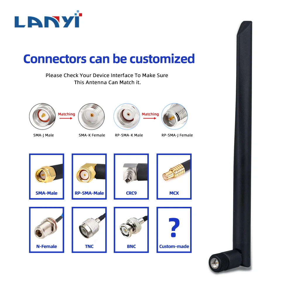 2.4G 5G External Wifi Antena 5Dbi High Gain 915 Mhz Antenna Sma Male Connector Rubber Antenna