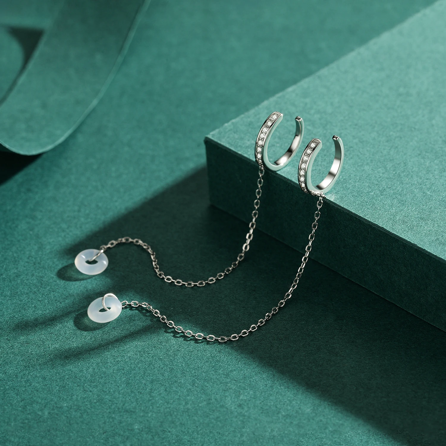 100% 925 Sterling Silver Prevent Loss Earphone Clip Earrings Trendy Rubber Fixed Headset For Women Jewelry Accessories