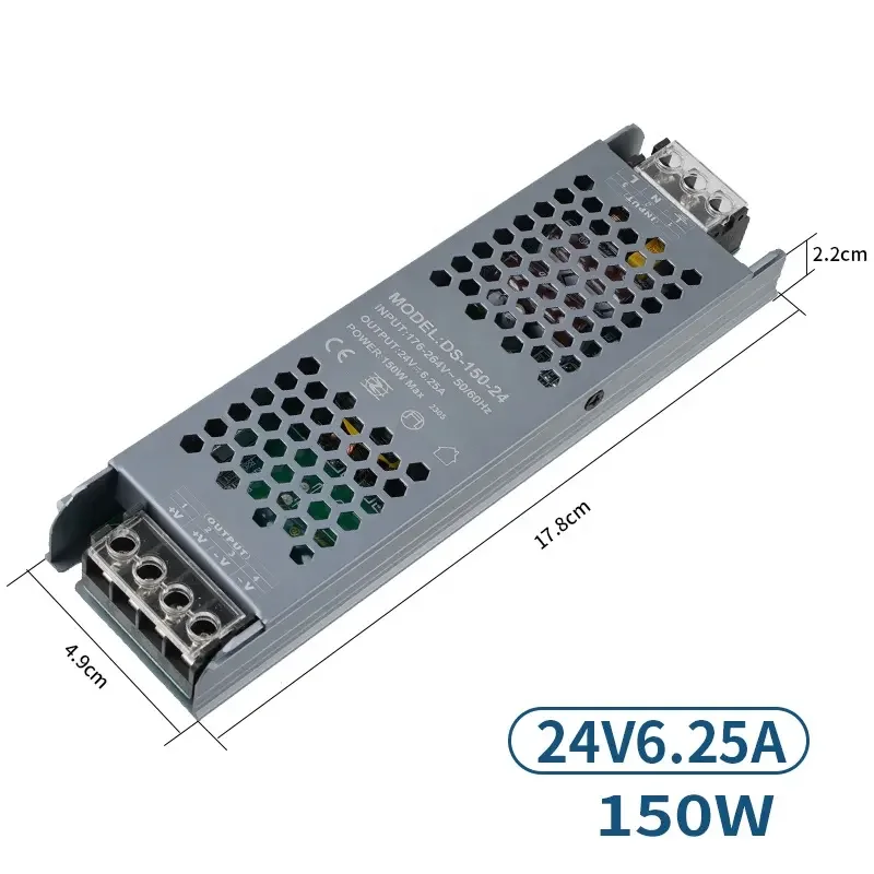 Ultra Thin Shell AC DC SMPS 12V 24V 60W 100W 150W 200W 250W 300W 400W Constant Voltage Power LED Switching Power Supply Driver