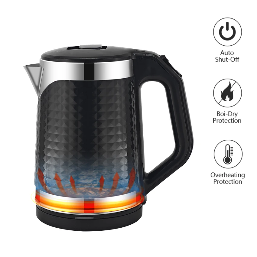 2023 New Arrival Green Samovar Electric Tea Kettle and Pot 1.8 Liter Double Layers Safety Electric Kettles for Home