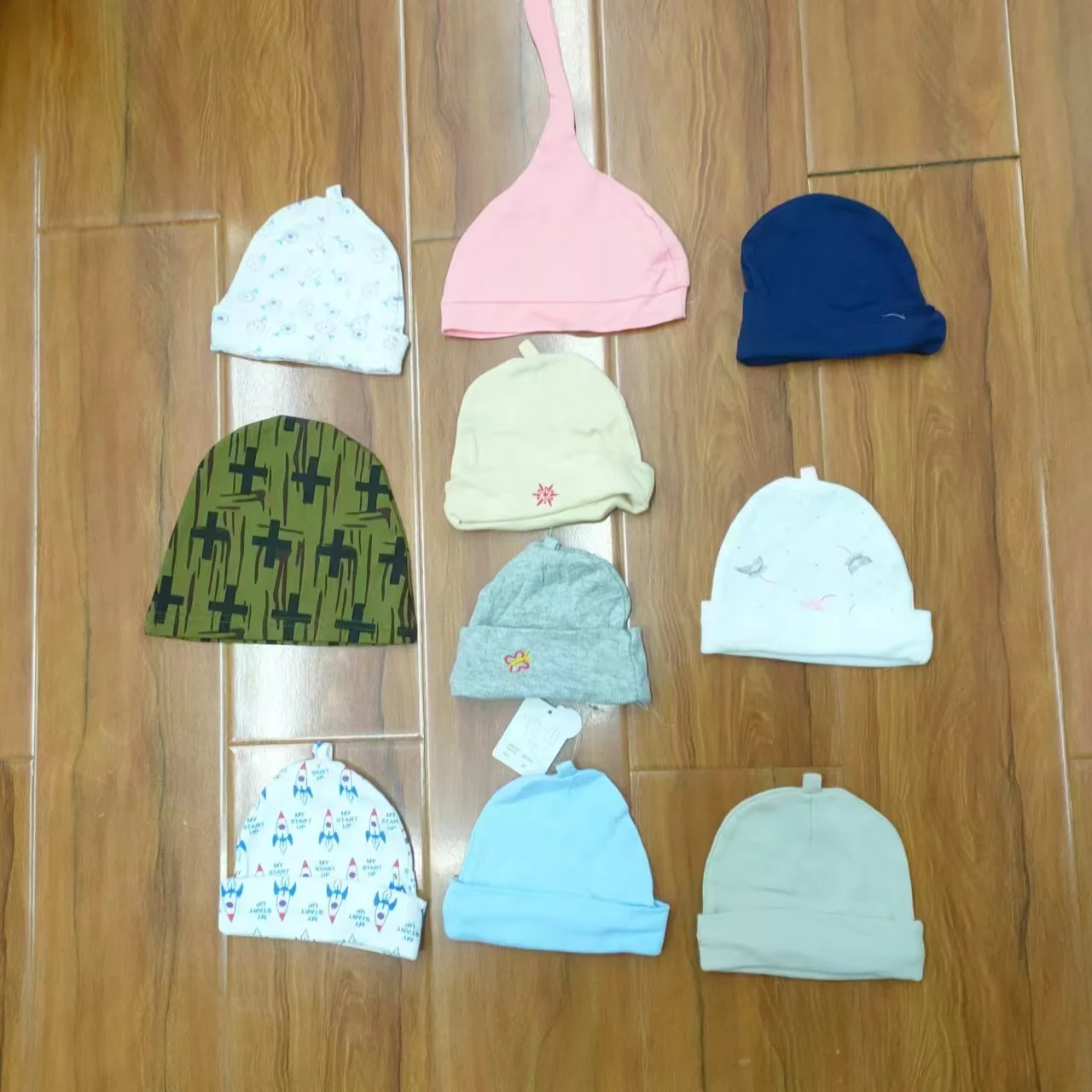 Factory  Wholesale custom plain color organic cotton bamboo baby beanies hats newborn cheap scarves bonnets