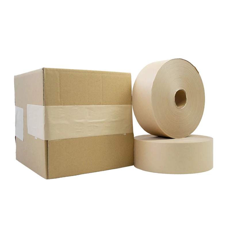 Eco-friendly Carton Sealing Protection Gummed Paper Kraft Custom Wet Brown Water Activated Gum Tape