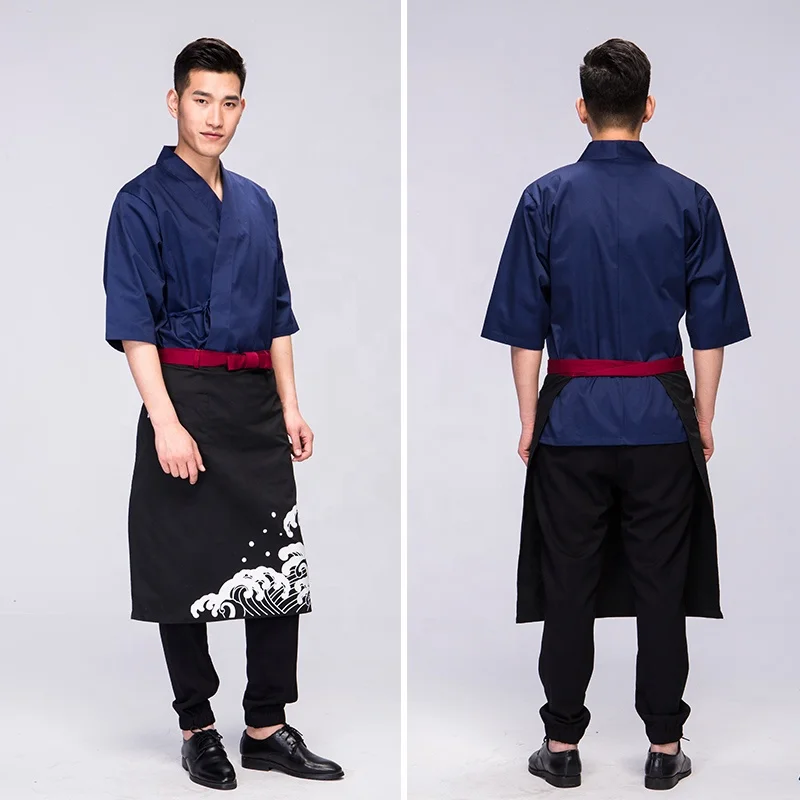 Форма столовой позже ночи, форма для суши-бара, форма для приготовления пищи, izakaya Fukuya Teppanyaki, белая форма шеф-повара