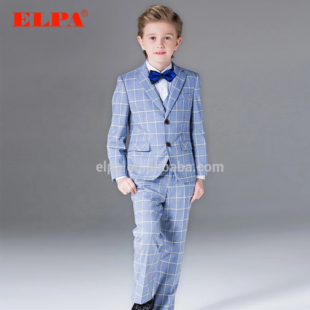 ELPA boys suit clothing set baby Blue plaid boy formal occasion suits for wedding/Show