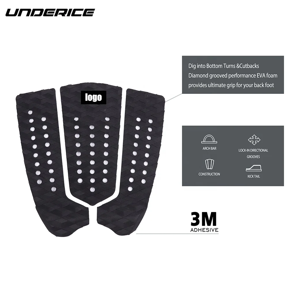 Underice Corduroy Wholesale Beveled Edges Tail Kick Skim Arch Foil Board Deck Grip Surfboard Traction Pad