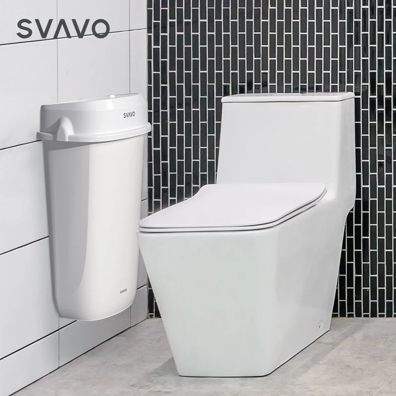 SVAVO 12L lady sanitary bin Plastic hygiene bin foot pedal Smart Waste Bin bathroom Garbage can Automatic diaper trash can